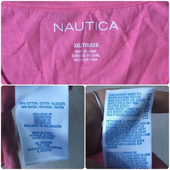 Nautica Pink 3/4 Sleeve Top in size XXL - Picture 3 of 8